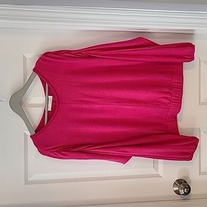 Anthropologie self contrast hot pink sweater/sweatshirt